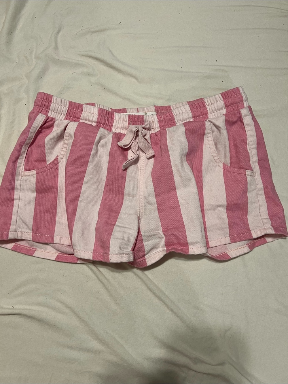 Altar'd State Pink Stripe Drawstring Athletic Shorts